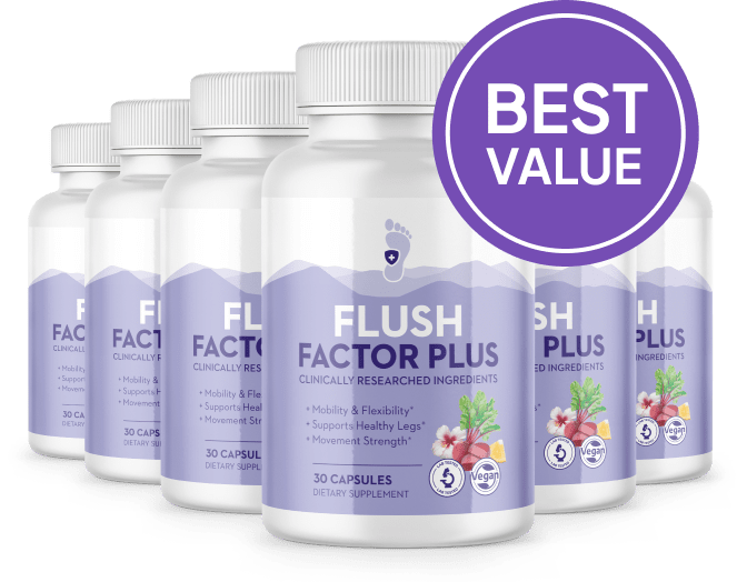 FlushFactorPlus 6 bottle package best value with free bonuses