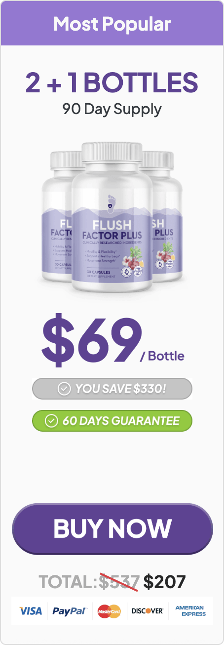 FlushFactorPlus 3 bottles 90 day supply popular package